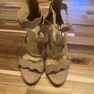 Jessica Simpson tan strappy chandri heels‎ - size 8